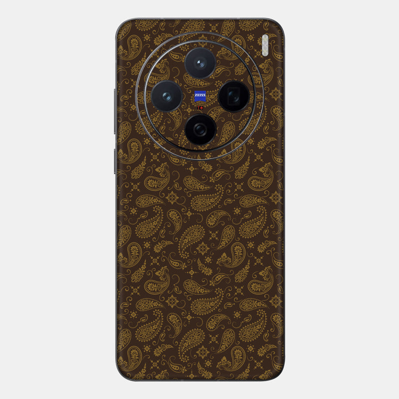 Brown Paisley Glass Back