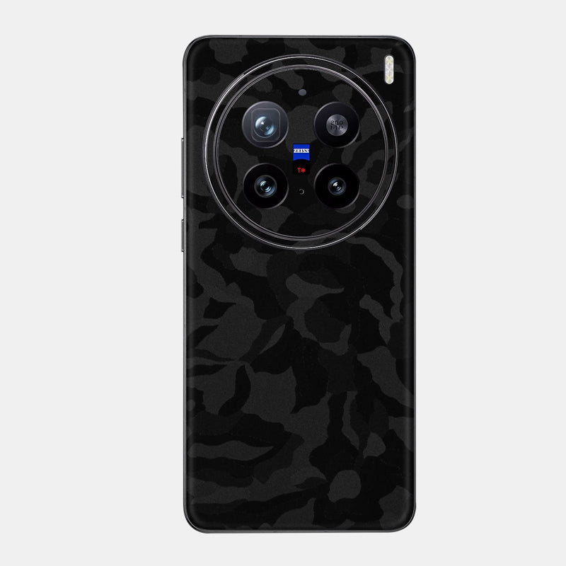 Black Camo Glass Back