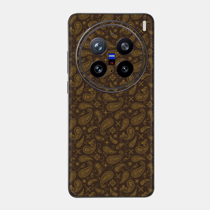 Brown Paisley Glass Back