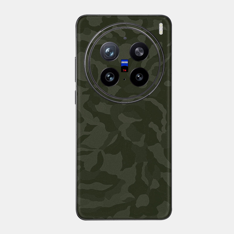 Green Camo Glass Back