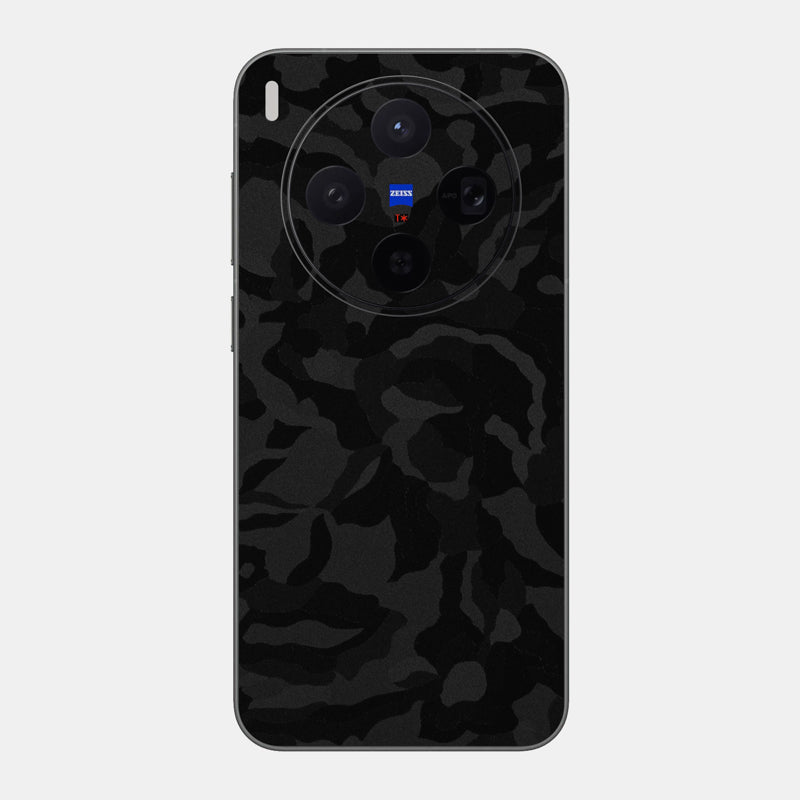Black Camo Glass Back