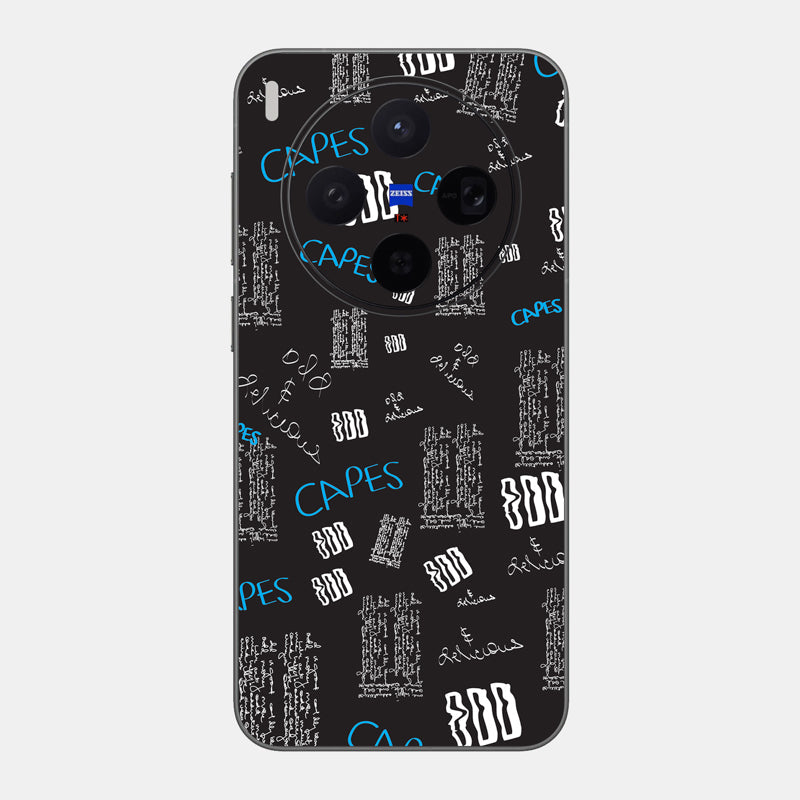 Black Scribble Glass Back