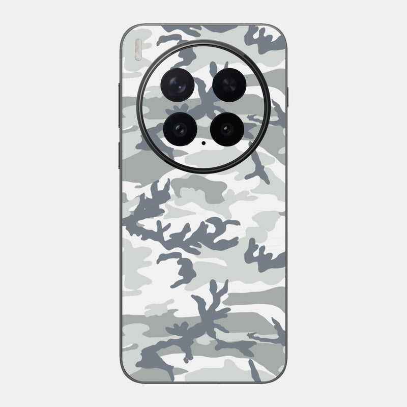 Snow Camo Glass Back