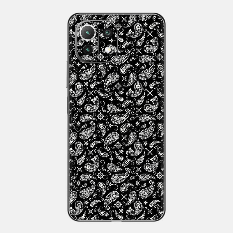 Black Paisley Glass Back