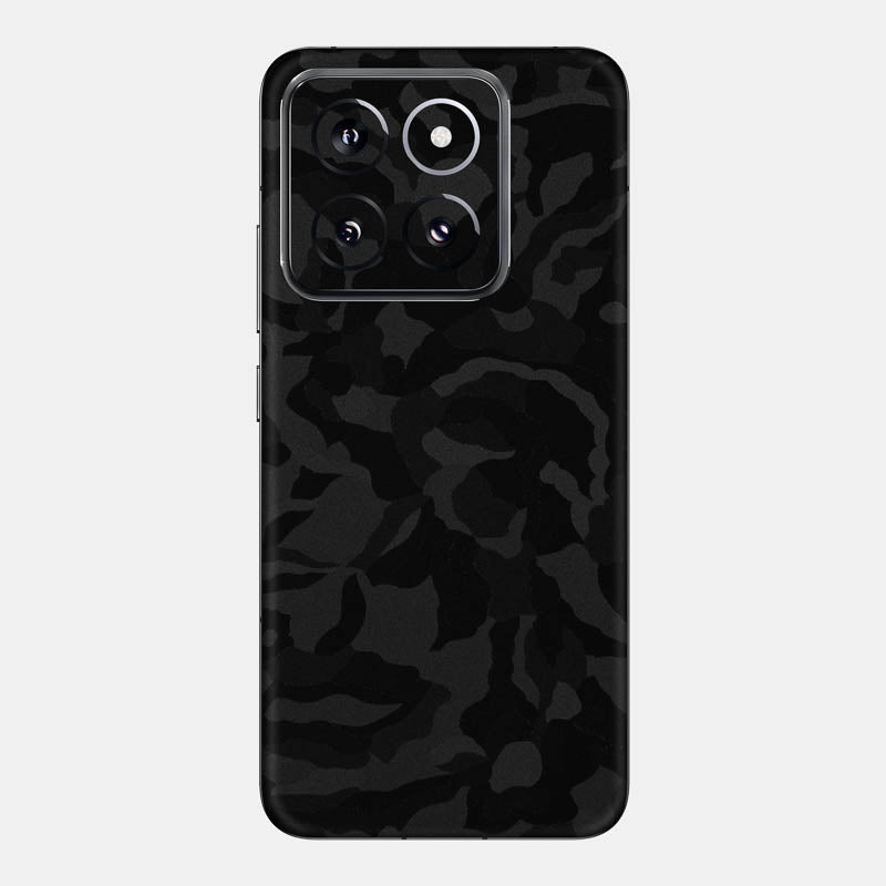 Black Camo Glass Back