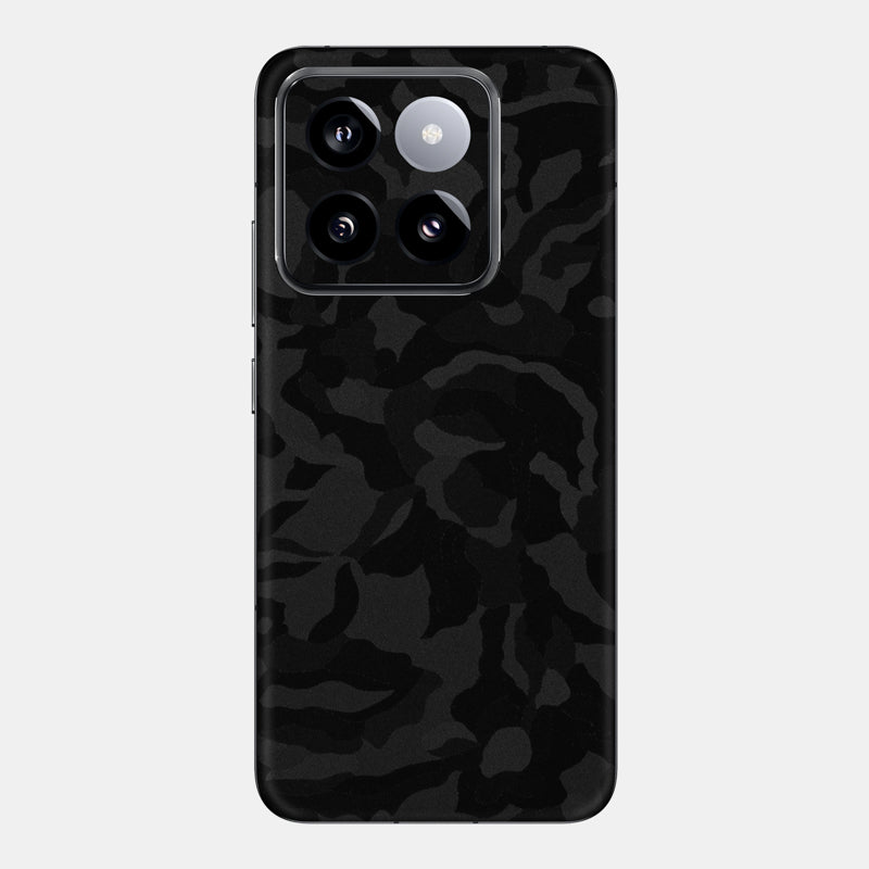 Black Camo Glass Back