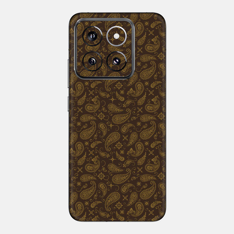 Brown Paisley Glass Back