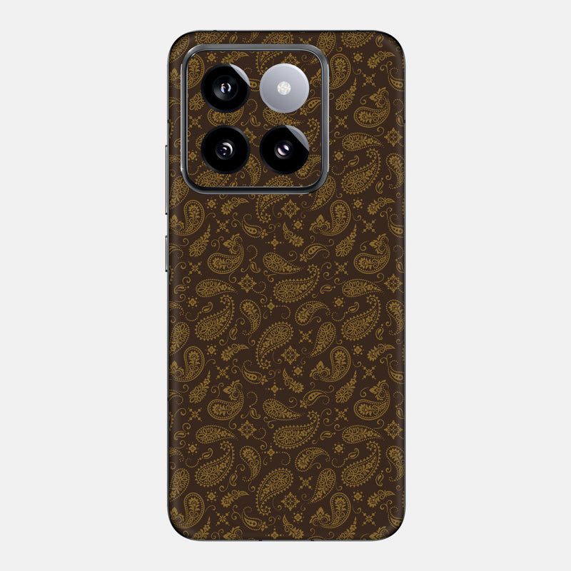 Brown Paisley Glass Back