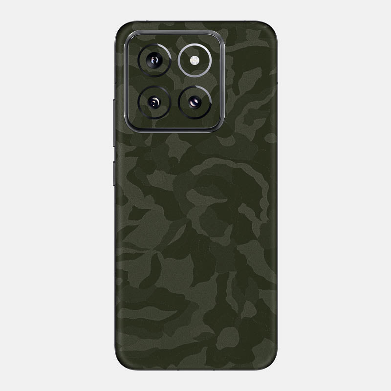 Green Camo Glass Back