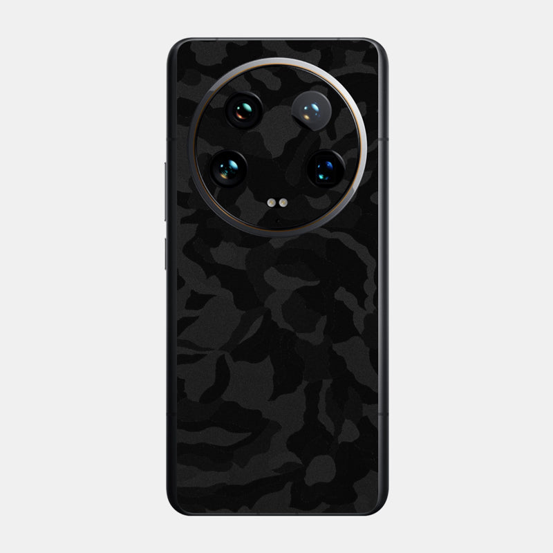 Black Camo Glass Back