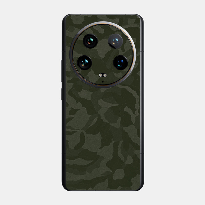 Green Camo Glass Back