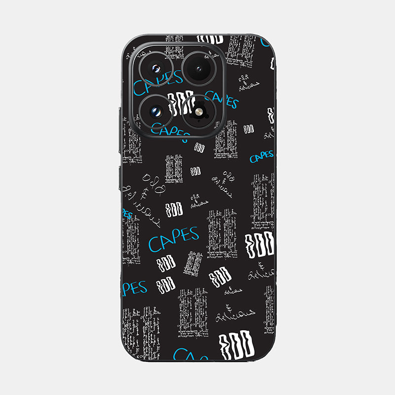 Black Scribble Glass Back