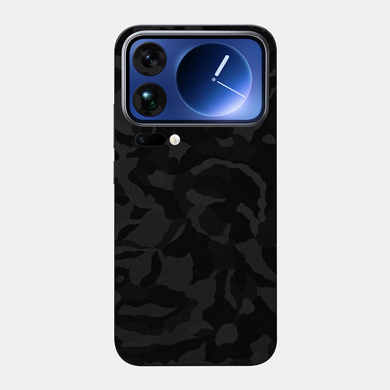 Black Camo Glass Back