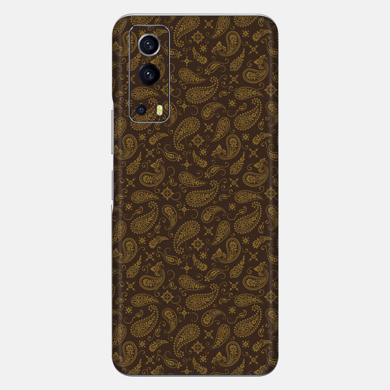 Brown Paisley Glass Back