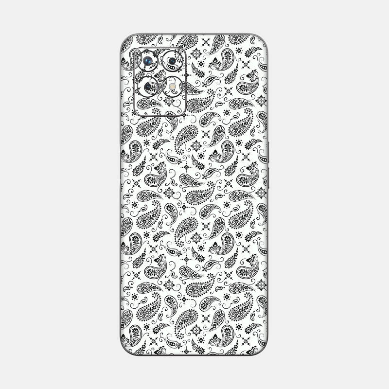 White Paisley Glass Back